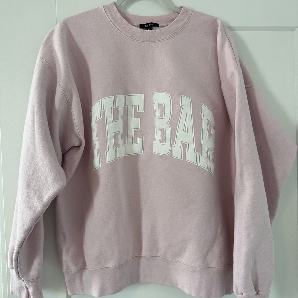 The Bar varsity sweatshirt in blush